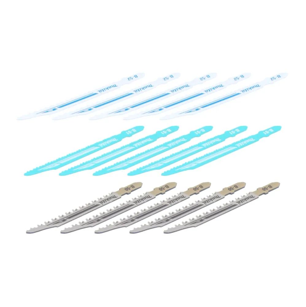 Zestaw brzeszczotów do wyrzynarki Makita 15 szt. 77 mm drewno / plastik / metal ( 5x B-06292 )