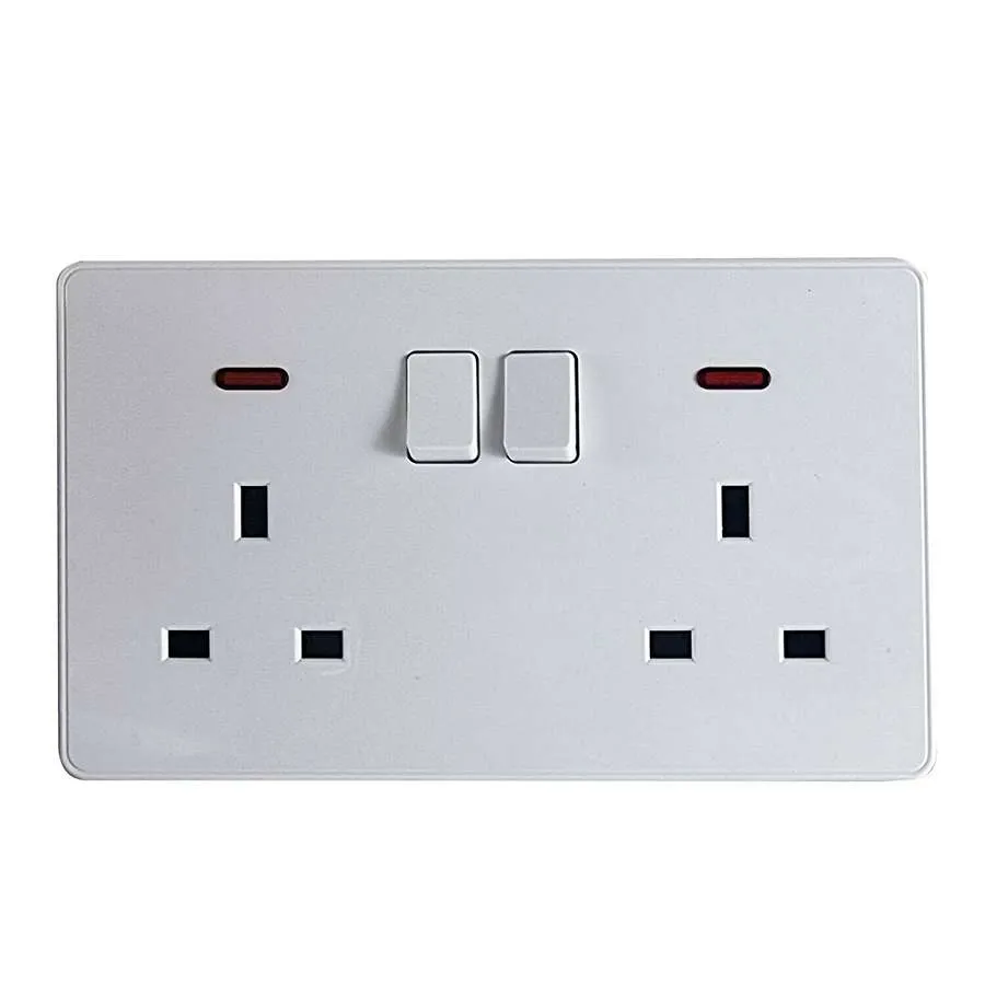 13Amp Single & Double wall plug socket ON/OFF Switch LED Indicator~ 5175
