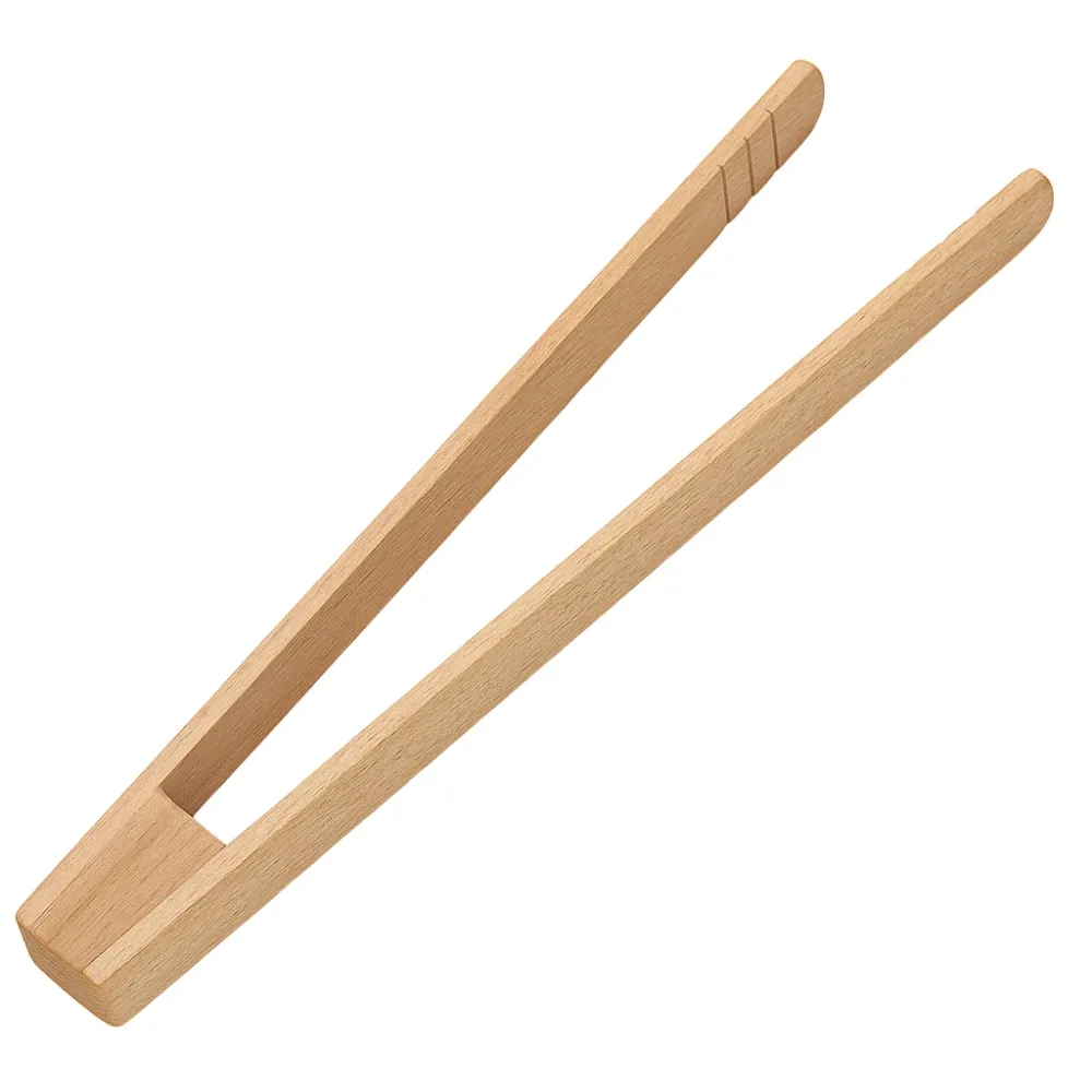 Szczypce do ogórków i grilla drewniane 25 cm – chwytak kuchenny BBQ