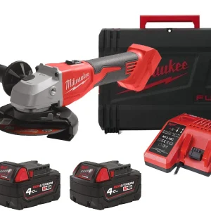 Milwaukee Szlifierka kątowa M18 BLSAG125X 125mm bezszczotkowa 18V z 2 akumulatorami