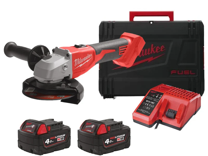Milwaukee Szlifierka kątowa M18 BLSAG125X 125mm bezszczotkowa 18V z 2 akumulatorami