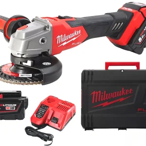 Milwaukee Szlifierka kątowa M18 Fuel FSAG125XB 125mm bezszczotkowa z 2 akumulatorami 5Ah