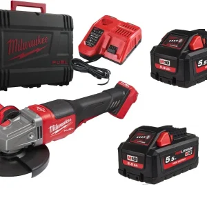 Szlifierka kątowa Milwaukee M18 Fuel 125mm 18V z akumulatorami, pełny zestaw