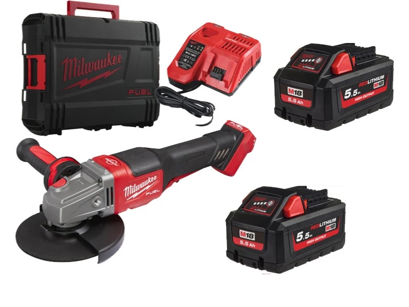 Szlifierka kątowa Milwaukee M18 Fuel 125mm 18V z akumulatorami, pełny zestaw