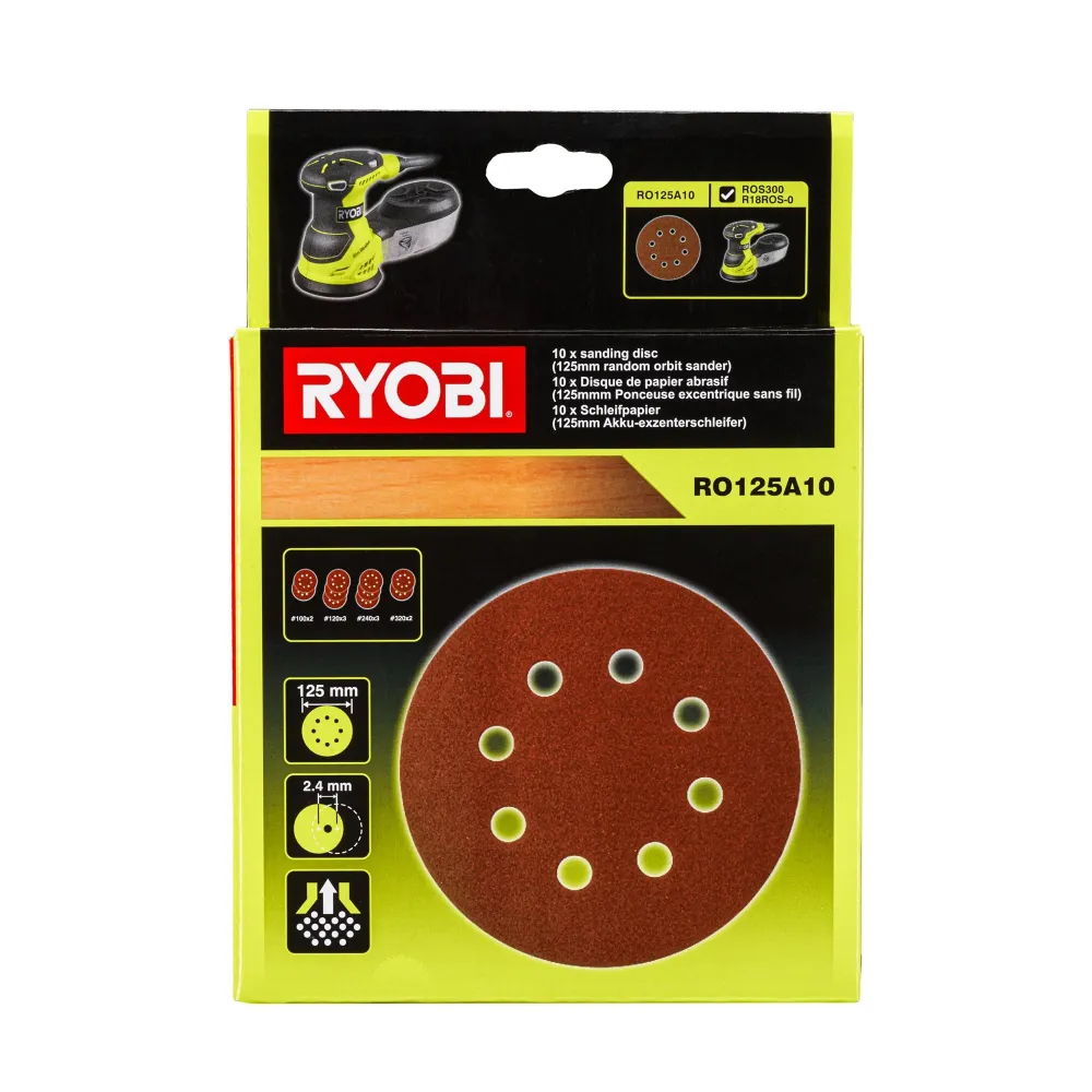 Ryobi RO125A10 Tarcze ścierne 10 szt.