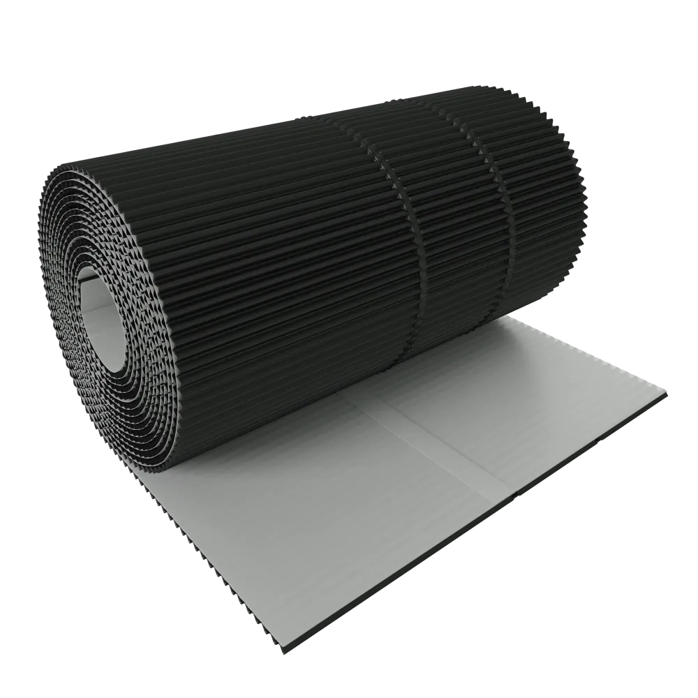 Taśma kominowa aluminiowa COROMIN Alu plisowana 300mm/5mb czarny