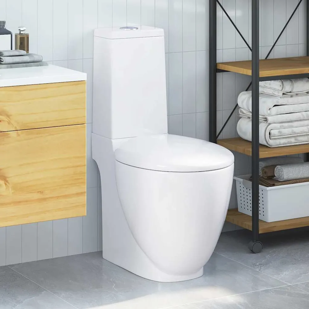 Toilet met afvoer achter keramiek wit