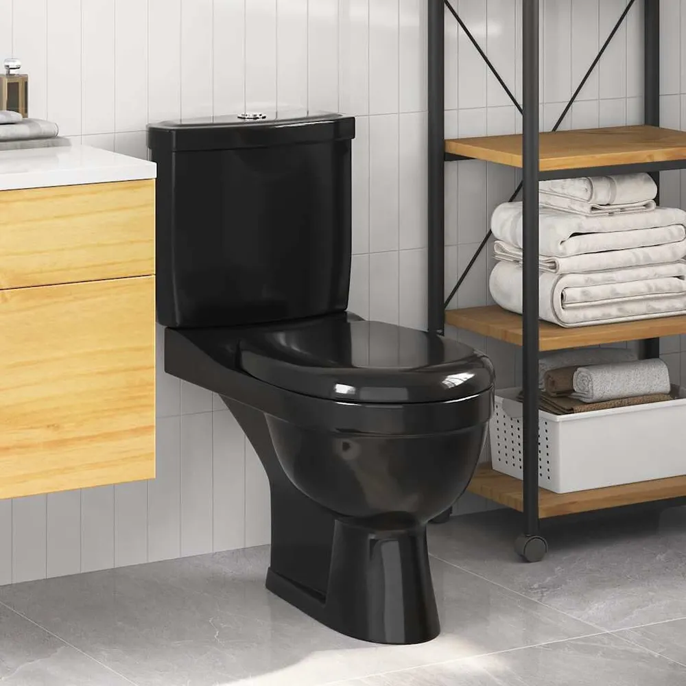 Toilet met stortbak zwart