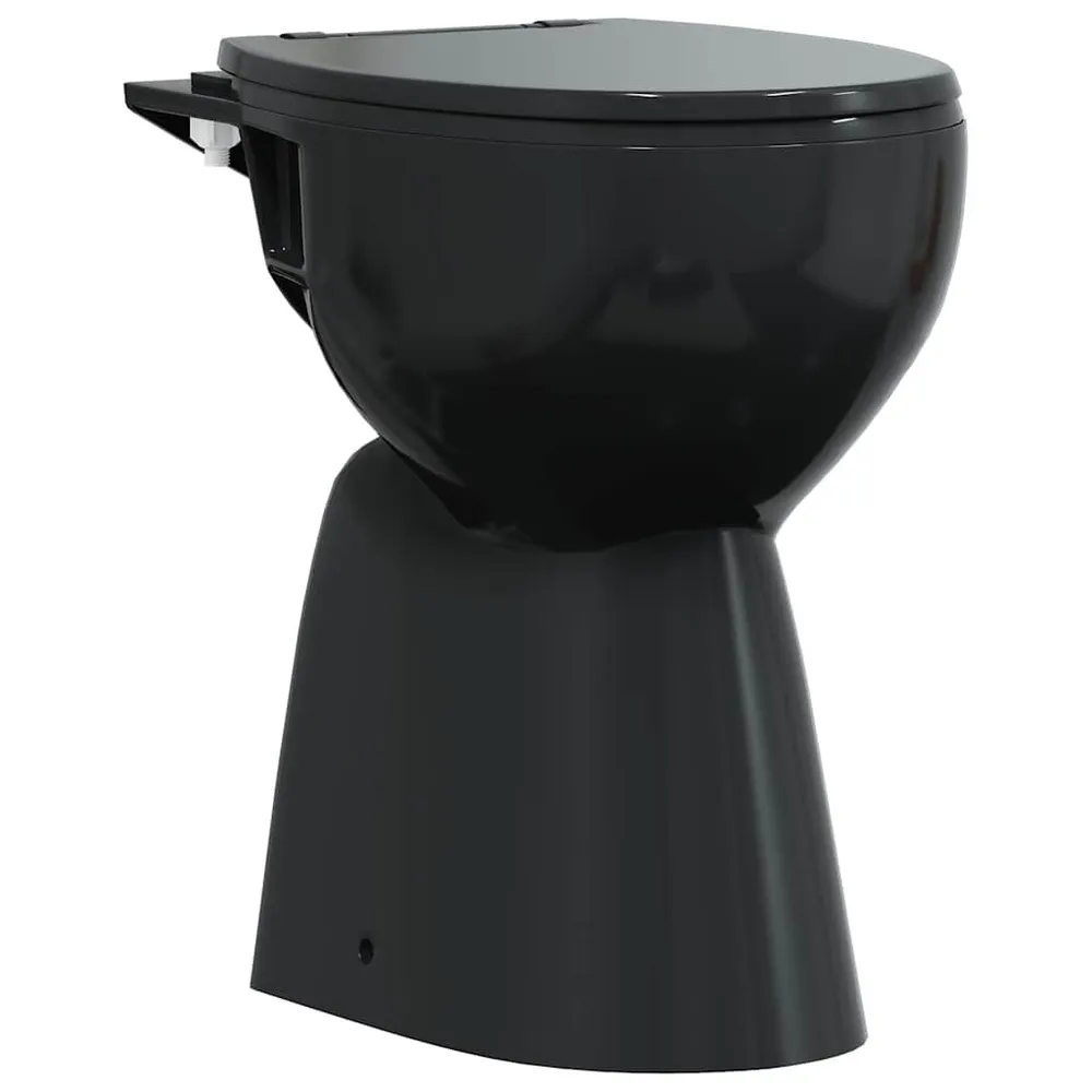 Toilet verhoogd 7 cm soft-close randloos keramiek zwart