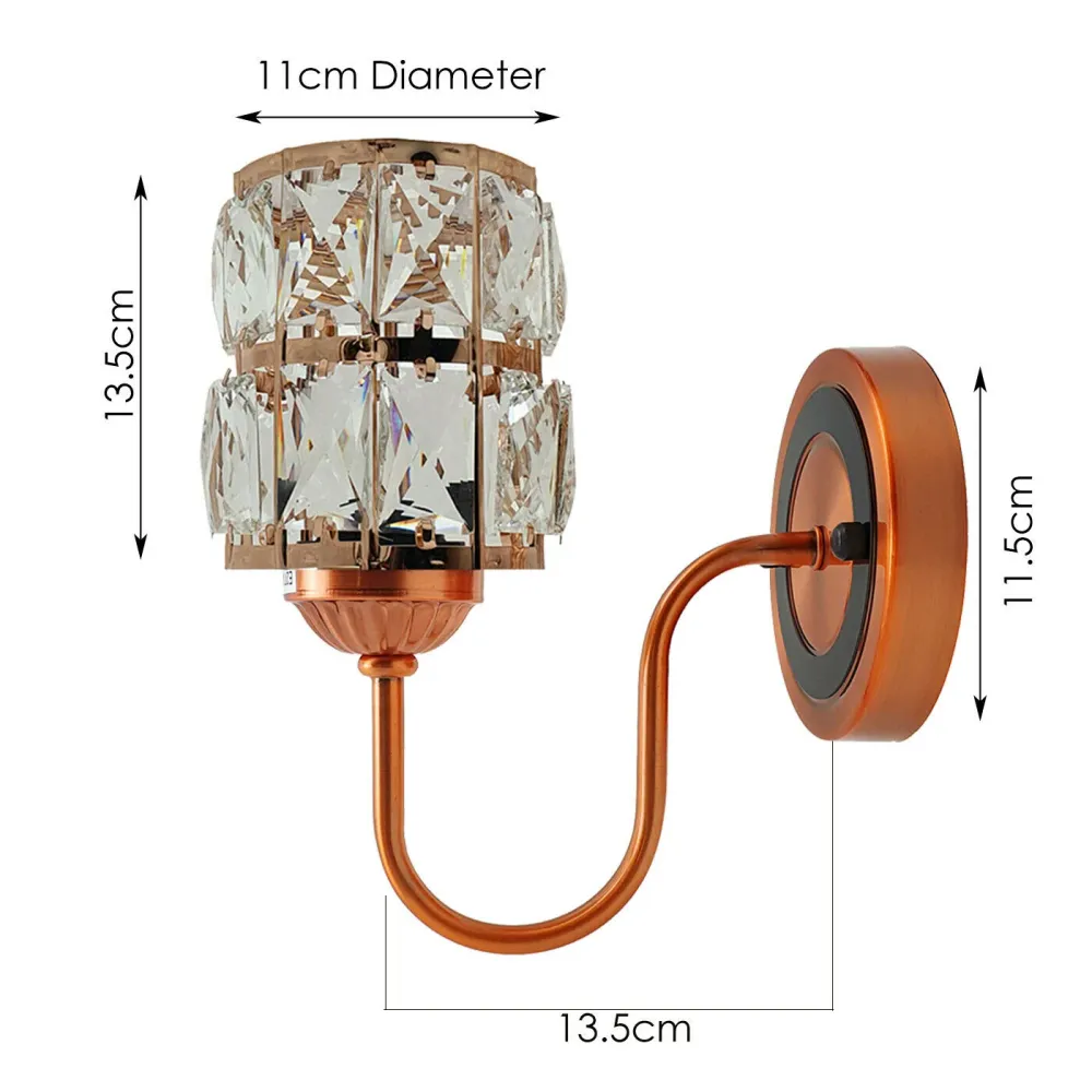 Industrial Orange Wall Light Fitting Home Lighting Indoor Crystal Lights~2538