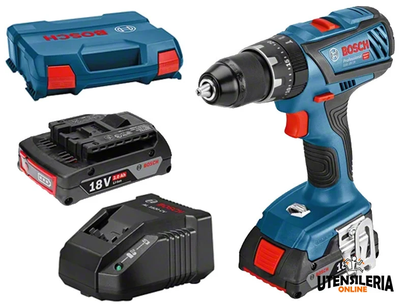 Bosch Professional akumulatorowa wiertarka udarowa GSB 18V-28 zestaw 2 akumulatory