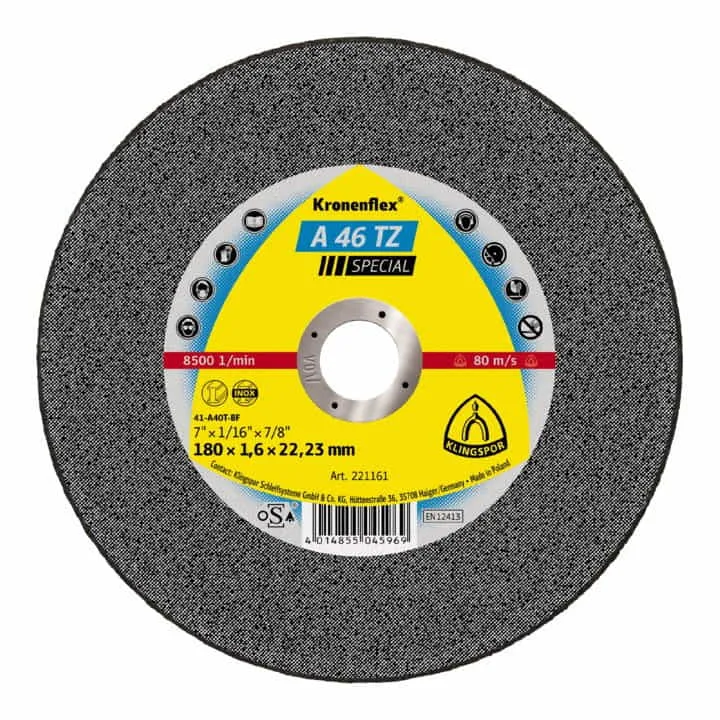 KLINGSPOR tarcza tnąca 46 TZ Special D180x1.6mm prosta ( 4000841494 )