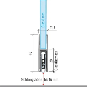 Uszczelka drzwiowa PLANET KG-F8 wąska 1-stronna Długość 834 mm ( 3327023140 )