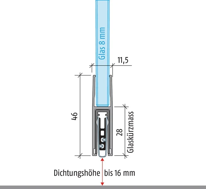 Uszczelka drzwiowa PLANET KG-F8 wąska 1-stronna Długość 834 mm ( 3327023140 )