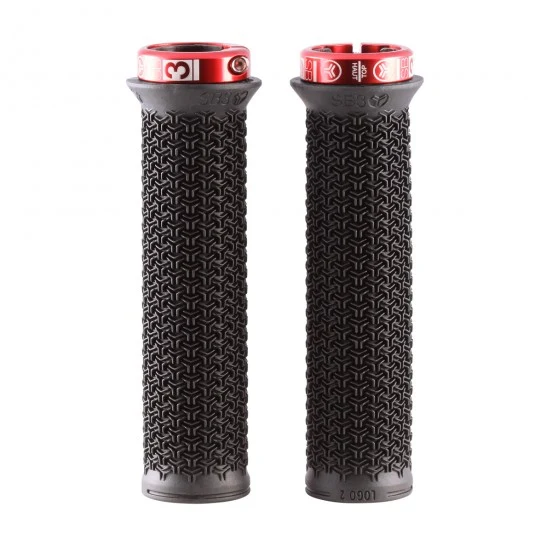 Chwyty SB3 LOGO 2 Lock-On 136 mm czarny/czerwony