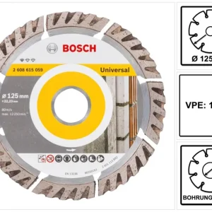 Bosch Standard dla uniwersalnej diamentowej tarczy tnącej 125 x 22,23 mm 10 szt. ( 2608615060 ) do betonu, stali-betonu, c...