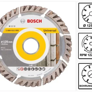 Bosch Standard do uniwersalnej diamentowej tarczy tnącej 125 x 22,23 mm ( 2608615059 ) do betonu, stali i betonu, cegły, w...