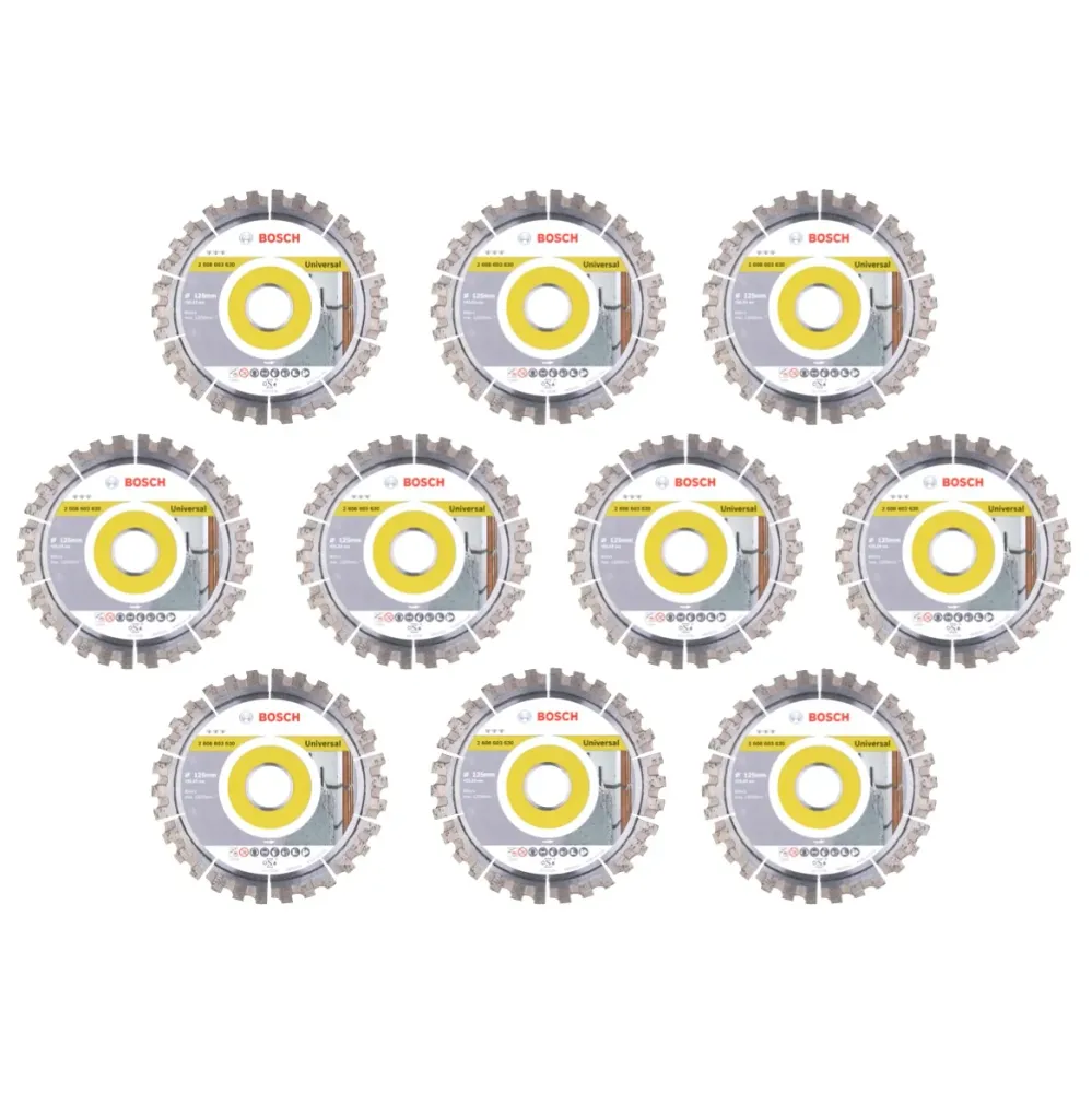 Zestaw diamentowych tarcz tnących Bosch 10x Best Universal 125 x 22,23 mm ( 10x 2608603630 ) Bosch Professional