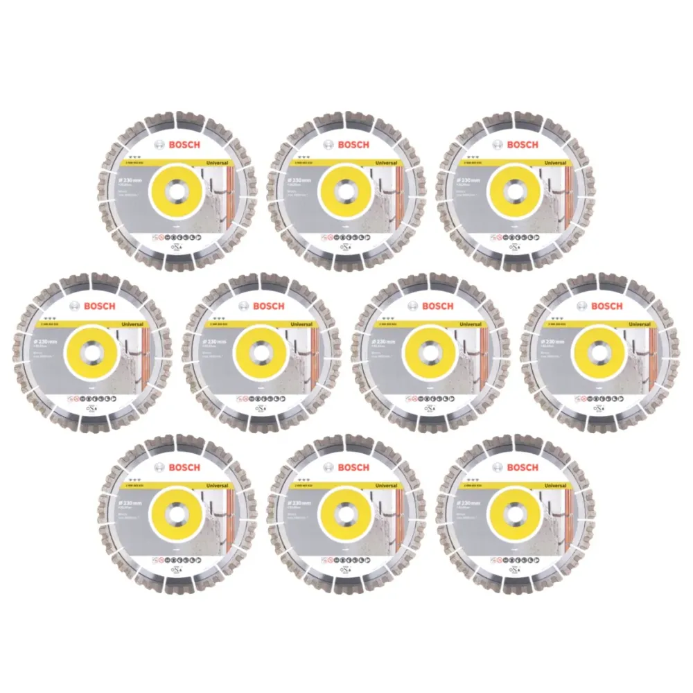 Zestaw diamentowych tarcz tnących Bosch 10x Best Universal 230 x 22,23 mm ( 10x 2608603633 ) Bosch Professional