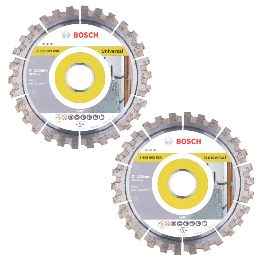 Zestaw diamentowych tarcz tnących Bosch 2x Best Universal 125 x 22,23 mm ( 2x 2608603630 ) Bosch Professional