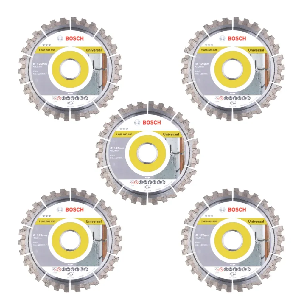 Zestaw diamentowych tarcz tnących Bosch 5x Best Universal 125 x 22,23 mm ( 5x 2608603630 ) Bosch Professional