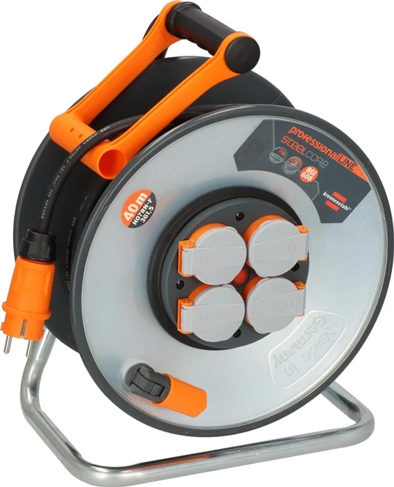 Zwijacz kabla Brennenstuhl professionalLINE SteelCore ( 8000809075 ) 40 m gumy 3 x 1,5 mm² izolowany blachą stalową IP44