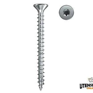 Wkręty do drewna Fischer FPF ST ZPF Power-Fast 8,0x375 mm, pełny gwint, Torx TX40, stal ocynkowana biał, opakowanie 50 szt.