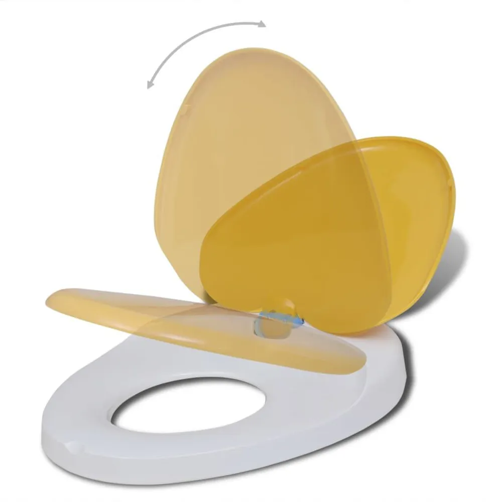 Toiletbrillen met soft-close deksels 2 st kunststof wit en geel