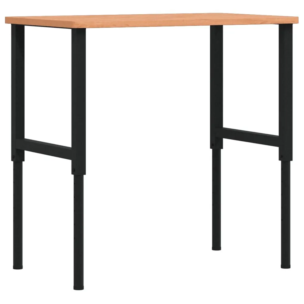 Werkbank rechthoekig 100x60x(71,5-98) cm massief beukenhout