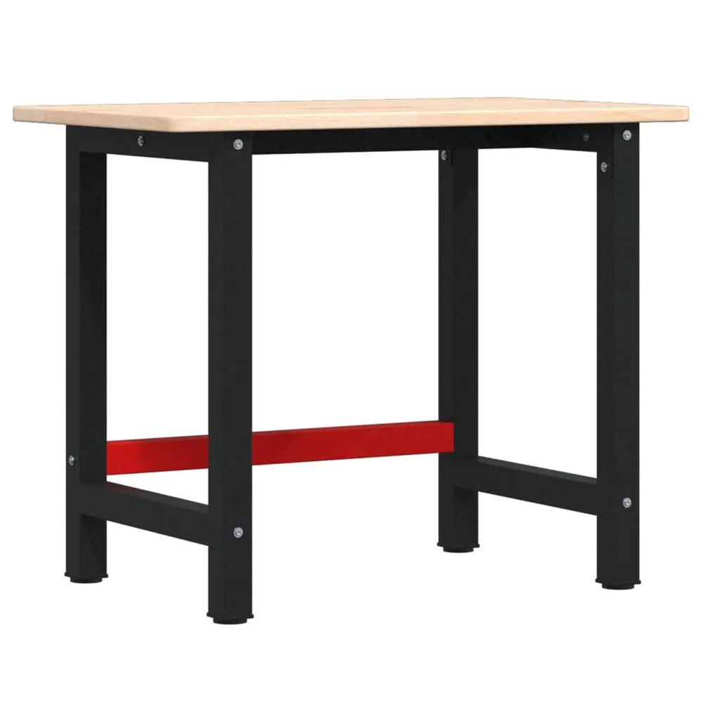 Werkbank rechthoekig 100x60x81,5 cm massief eikenhout
