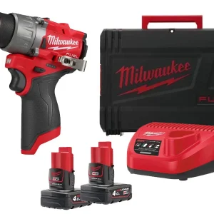 Milwaukee M12 Fuel FDD2 Wiertarko-wkrętarka 45Nm z 2 akumulatorami kompletny zestaw