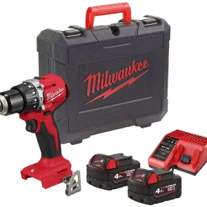 Milwaukee M18 BLPDRC wiertarko-wkrętarka udarowa bezszczotkowa 18V 60Nm zestaw 2 akumulatorów