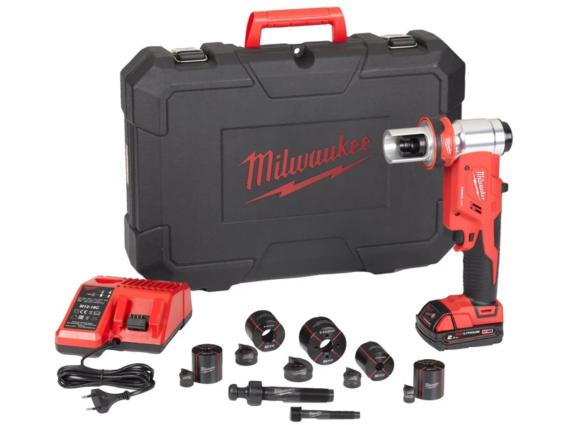 Milwaukee Przebijak M18 HKP Czerwony Silnik Bezszczotkowy 100mm Zestaw matryc w zestawie