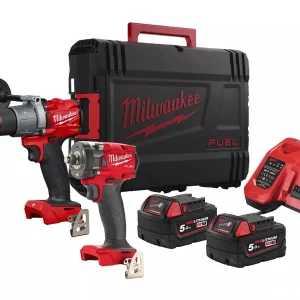 Milwaukee Zestaw wiertarko-wkrętarka M18 FPD2 + klucz udarowy FIW2F12 18V Fuel