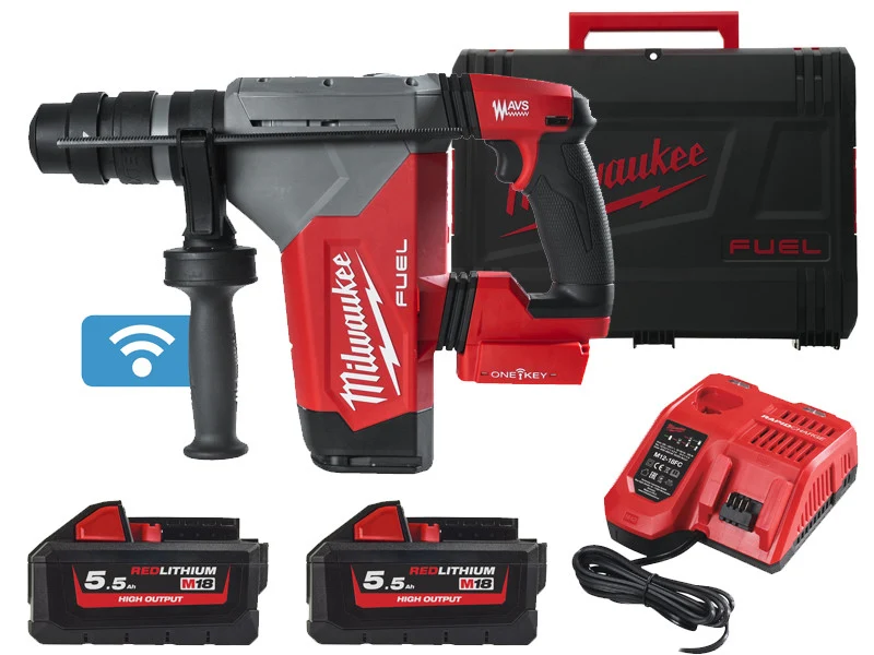 Młotowiertarka Milwaukee 18V M18 Fuel ONEFHPX SDS-Plus 5.0J z 2 akumulatorami