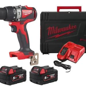 Wiertarko-wkrętarka udarowa Milwaukee M18 BLPD2 18 V, 2 akumulatory 5 Ah
