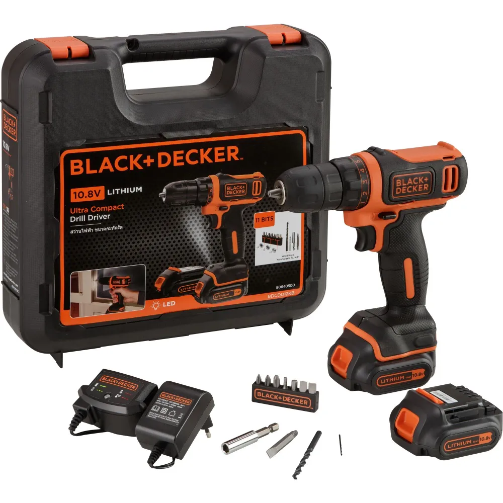 Wiertarko-wkrętarka akumulatorowa Black+Decker BDCDD12KB-QW 10,8 V 1,5 Ah