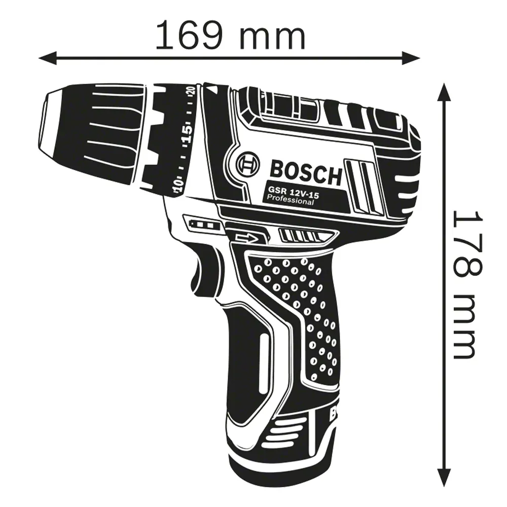 Wiertarko-wkrętarka akumulatorowa Bosch GSR 12V-15 12V 2Ah