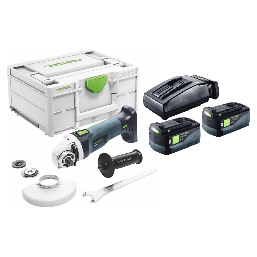 Festool AGC 18-125 5,0 EBI-Plus akumulatorowa szlifierka kątowa 18 V 125 mm bezszczotkowa ( 577700 ) + 2x akumulator 5,0 A...