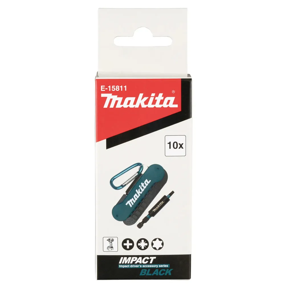 Zestaw czarnych bitów udarowych Makita E-15811