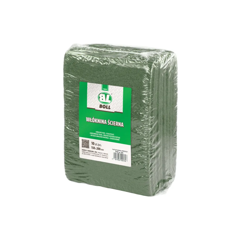 Włóknina ścierna FINE gr.280 150x200mm zielona - 1 arkusz | 0022021