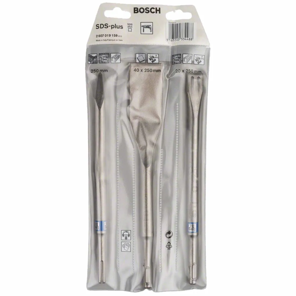 Zestaw dłut Bosch SDS Plus 3-częściowy
