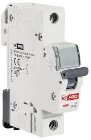 RS PRO MCB 1P C1A 240V AC/DC 10 kA