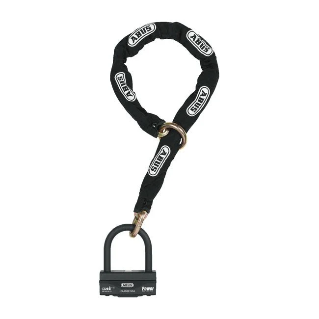 Abus Kłódka Granit 58 i czarny łńcuszek z pętelką