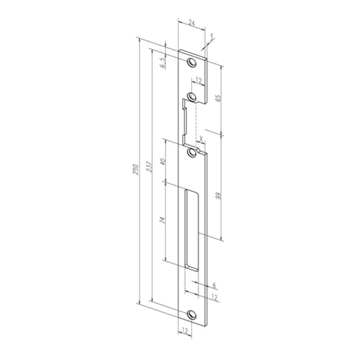 ASSA ABLOY płaska płyta uderzeniowa 690 ze stali nierdzewnej o matowych krawędziach ( 3324034053 )