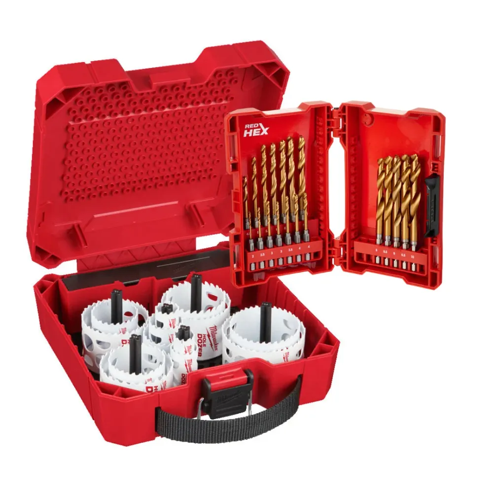 Milwaukee zestaw 13 bimetalowych otwornic Hole Dozer 20-76mm z wiertłami RED HEX